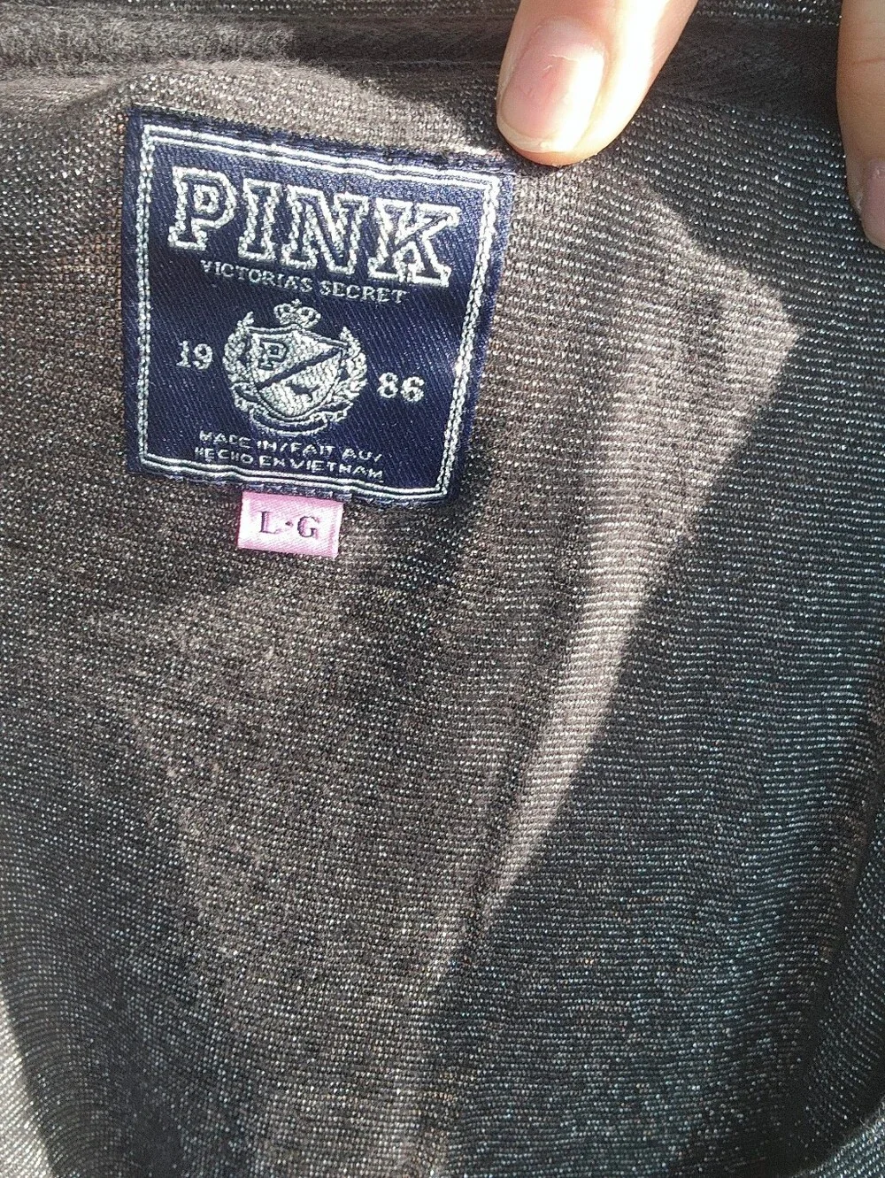 PINK Victorias Secret Metallic Shimmer Ling Sleeve Y2K Top Size Large